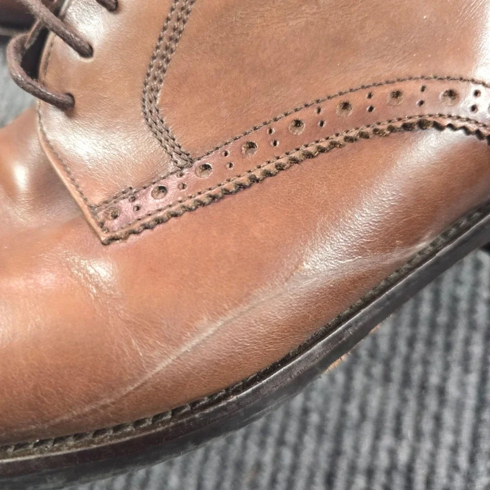 To Boot New York Bolzano Shoes Mens Size 11 Brown Leather Cap Toe Oxford Italy